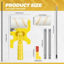 Leumoi 22 Paint Edger Kit Handheld Paint Edger Roller Brush with 10 Replacement Roller 10 Brush and Paint Extension Pole for Home Wall Ceiling Indoor Outdoor Painting