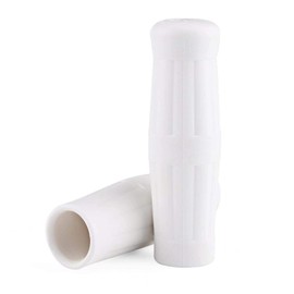 Motorcycle Grips 1 Pair 1 - 7/8 Inch 25 mm 22 mm Universal Motorcycle Bicycle Vintage Classic Handlebar Grips Bar (White)