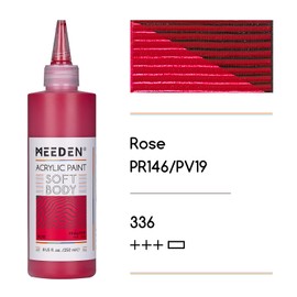 MEEDEN Soft Body Acrylic Paint: Rose 250ml/8.8oz Bulk Acrylic Colours in Squeeze Bottle - Fluid Flow Art Paints for Artists Canvas Painting