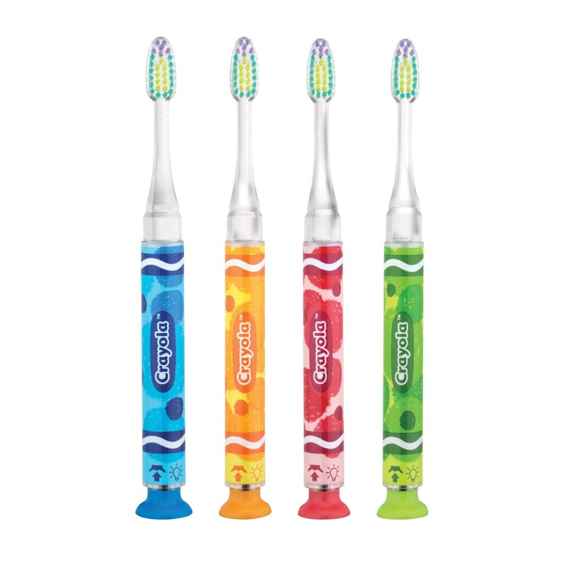 GUM Crayola Kids Light-Up Timer Manual Toothbrush, Soft Bristles with