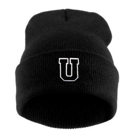 MFAZ Morefaz Ltd Kids Winter Beanie Hat Boy Girl Cap Worm Hats Children School Youth Sport Alphabet A-Z (U)
