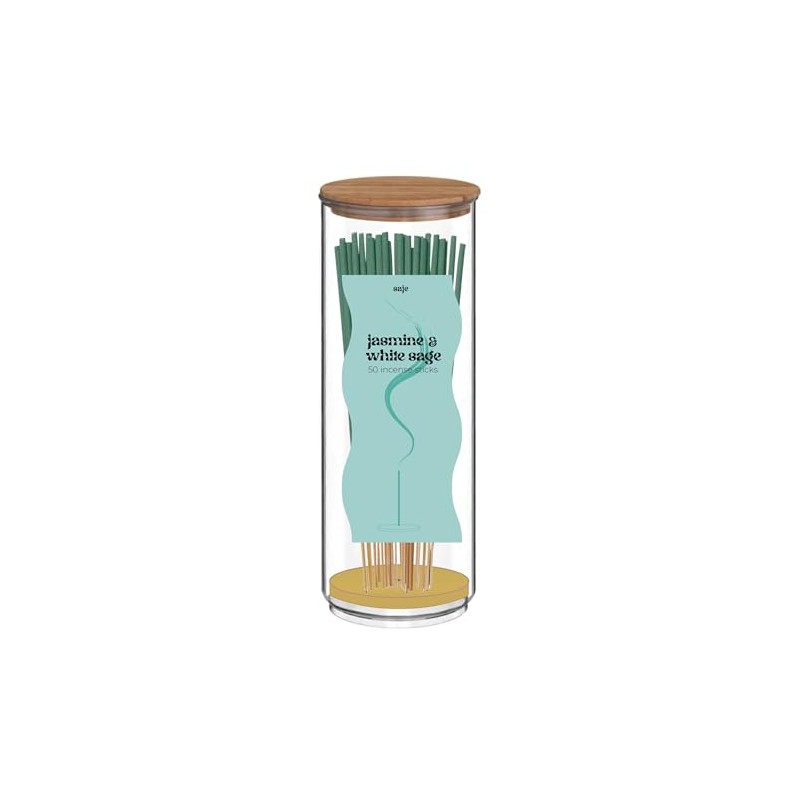 Jasmine and White Sage Incense Sticks in Glass Jar