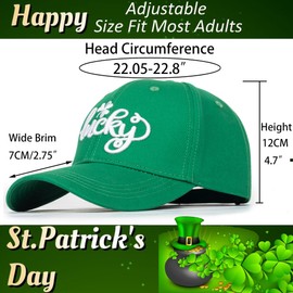 Women Green Baseball-Cap for St. Patrick's Day - Men Adjustable Shamrock Trucker Hat Lucky-Ireland Clover Baseball-Hat Medium