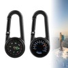 Compass with Carabiner Hook, Compass Keyring + Thermometer, Mini Compass,