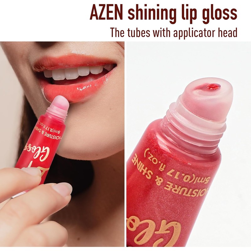 AZEN Set De 60 Brillos Labiales, Aceite Labial Con Color