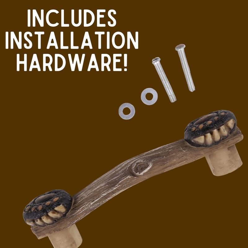 Needzo Bear Paw Drawer Handles, Rustic Home and Kitchen Decorations,