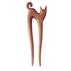 Marycrafts Haarnadel Haarstab Haar Stöcke Haarschmuck aus Holz (Katzchen)