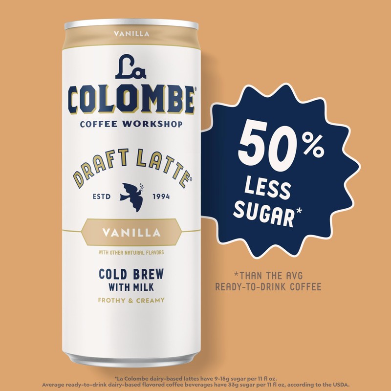La Colombe Coffee, Vanilla Draft Latte, 11 fl oz Cans