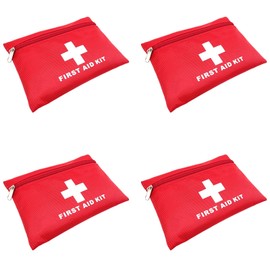 Jipemtra Red Emergency First Aid Bag Empty Small Rescue Pouch First Responder Medical Pocket Bags for Car Home Office Pet Sport Outdoors (4)