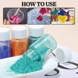 Pearl Paint Powder Jars Set - Pearlescent Color Pigment for Epoxy Resin Art - Mica Powder for Soap Making, Nail Polish, Lip Gloss, Eye Shadow and More - 24 Colors Set (MD-A04-1 (Multicolor))