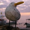 ART-CRAFT Hand-carved decorative seagull in shabby chic style - maritime