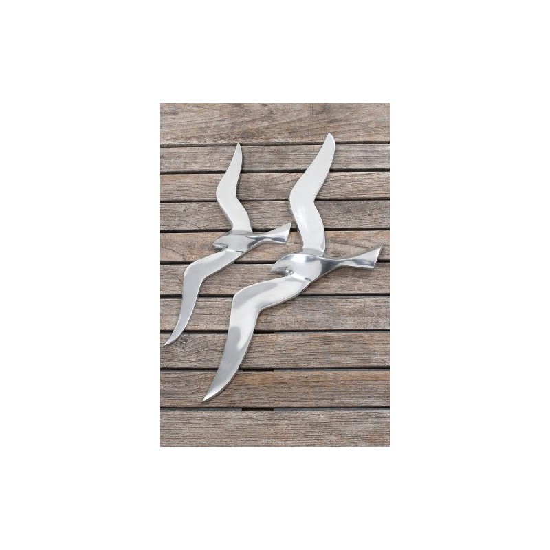 Wandobjekt Wall Art Seagull Aluminium in silver (Pack of 1: