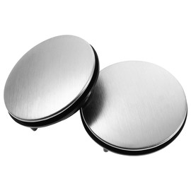 NUOBESTY Cubierta para agujero de grifo de fregadero, cubierta para orificio de grifo de cocina, tapa de acero inoxidable, tapón de tapón de metal para dispensador de jabón, cubierta para cocina y baño 2 piezas
