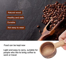 Cucharas Cafeteras De Madera, Cuchara Medidora De Madera De Nogal Negro Reutilizables Cucharas De Miel Para T Para Granos De Caf O T 8g(Short Handle) 