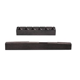 6 String Classical Guitar Bone Nut and Saddle Guitar Neck Nuts Slotted Bridge Parts Made of Ebony, 1 pair