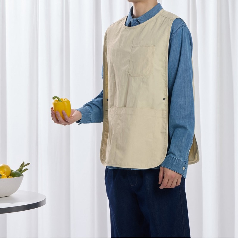 JAJU [JAJU/자주] Crispy Square Vest Apron_75_Beige