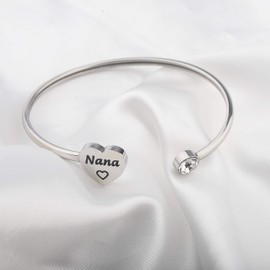 Nana Gifts Nana Bracelet Grandma Gifts Nana Jewelry Gift from Grandchild Nana Birthday Gifts for Mimi Grandmother (silver)