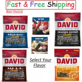 DAVID Roasted and Salted Jumbo Sunflower Seeds, 5.25oz. ( Select Your Flavor ) - Original