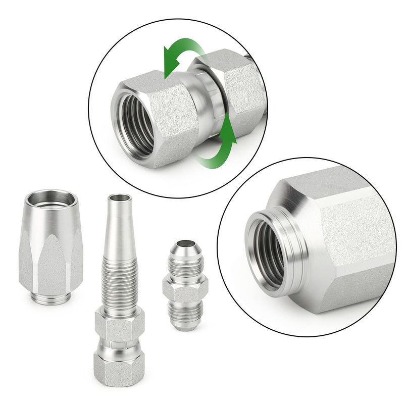 TAISHER 2PCS Hydraulic Hose Repair Kit 3/8" Reusable Fittings, 2-Wire