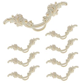Yoohey 8 Pack 2.5" (64mm) Drawer Pull Handles Vintage Cabinet Knobs Shabby Chic Pull Handles European Style Antique Cream White Dresser Drawer Knob (White & Gold Edge)