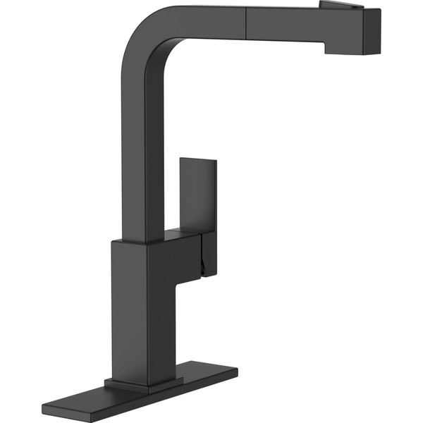 APPASO Matte Black Kitchen Faucet, Modern Kitchen Faucet with Pull
