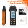 Manometer Gas Pressure Meter,11 Selectable Units Differential Pressure Gauge Dual-Port