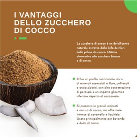 Pinin Pero Zucchero Integrale di Cocco Bio 300g – Dolcificante Naturale da Agricoltura Biologica – Ad Alto Contenuto di Potassio – Doypack Richiudibile