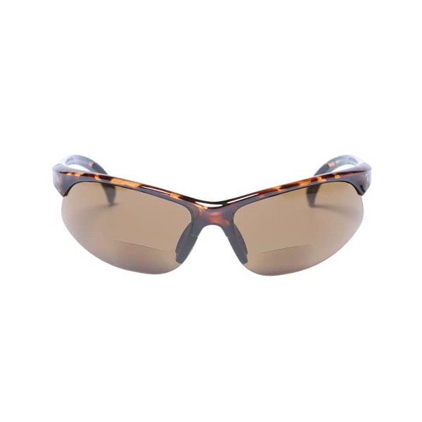 Mens Sunglasses with Bifocal Reading Lens Half Rim Sports Fashion (Tortoise, 1.75)