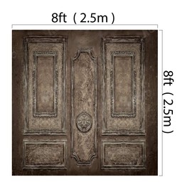 Kate 8×8ft Dark Wood Backdrop Retro Wooden Door Photo Backdrop Browm Background for Pictures