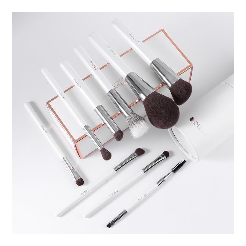 DUcare Cosmetic Brushes 9-Piece Set Makeup Brushes White Pearl Cosmetic