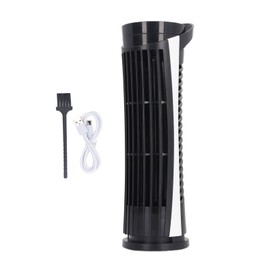 Tower Fan 90 Degree Oscillating Fan with 2 Speeds Light Standing Bladeless Fan 34dB Quiet USB 2.0 for Indoors Bedroom Black