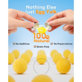 Pawaura Freeze Dried Quail Egg Yolk Cats & Dogs, Treats, 10.58 oz, Single Ingredient, Freeze-Dried Pet Food for Dogs, Cats, No Additives | Grain Free | Support for Skin and Coat Health