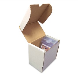 BCW 5-Inch Semi Rigid #1 Card Holder Storage Box - Holds 130 Semi-Rigid Card Holders - White Corrugated Cardboard - Ideal for Trading, Sports & Collectible Cards