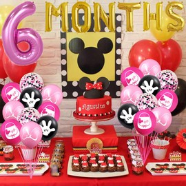 158 Pcs Pink Half Birthday Party Decorations, Girls 6 Months Balloons Arch Garland Kit, Half Way to First Bday TableCloth, Tableware for Girls 1/2 Birthday Baby Shower Party Supplies