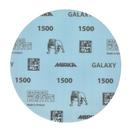 Mirka GalaxySandpaper 6 inch (150mm) - Grit 1500, 50 Discs/Pack - Hook & Loop - Premium Abrasive for Epoxy Resin, Wood, Metal - Non-Clogging, Self-Sharpening Technology - Ideal for Power Sanders