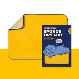 PETHROOM [Pesroom] Sponge Dry Mat for Dogs and Cats, Microfiber Towel, Bath Mat