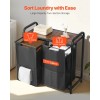 2 Section Freestanding Clothes Organizer Large Laundry Hamper with Metal