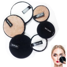 Reusable Makeup Remover Pads,6 Pack Facial Make Up Removal Wipes, Washable Face Cleaning Cloths, Soft Makeup Remover Rounds