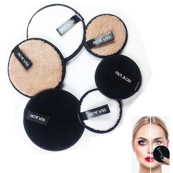 Reusable Makeup Remover Pads,6 Pack Facial Make Up Removal Wipes,