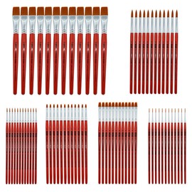 ZEM Brush CLB-5 Classroom Artist Brush Box Set | Wash - Rounds - Flats - Liner 72 pcs