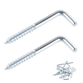 Ctyjia Pack of 20 Screw Hooks, L Hook Screws, M2.5 x 25 mm Wall Hooks, Straight Screw Hooks with Slot, Hook Screws for Hanging