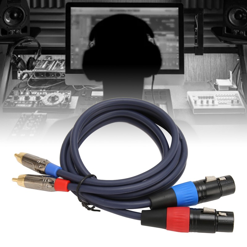 Dual XLR to RCA Cable Professional 24K Gold Plated Connector