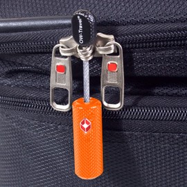 Cable Lock with Key (4) OW-Travel Suitcase Lock Padlock Luggage Lock Security Lock Key Lock TSA Lock Cable USA Lock for Travel Suitcase Locker Backpack (Orange)