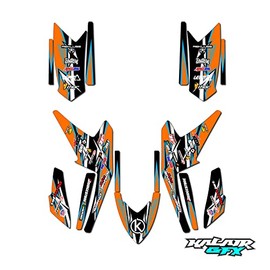 Kalair GFX Graphics Kit for Arctic cat DVX400 DVX-400 (2005-2008) Shred Series Orange 16 Mil - ATV UTV Custom Racing Graphics Stickers Decals Kit, no-plastics