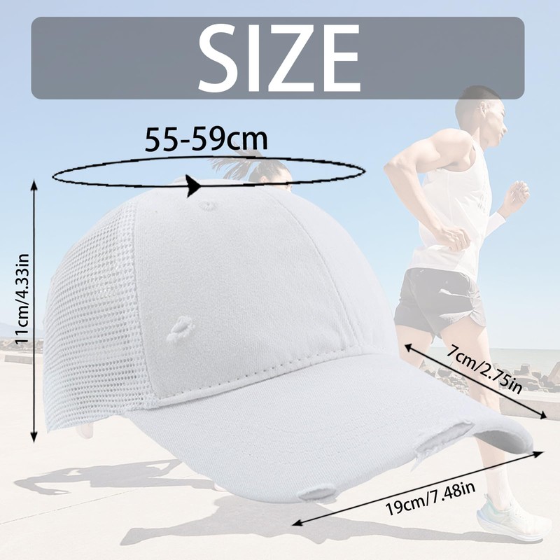 CWENDANER Unisex Baseball Cap, Trucker Cap, Mesh, Adjustable Mesh Running