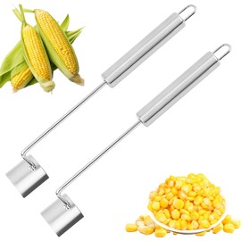 2025 New Corn Peeler for Corn on the Cob,Long Handle Stainless Steel Corn Stripper Tool,Easy Clean Corn Cob Peeler 2PCS