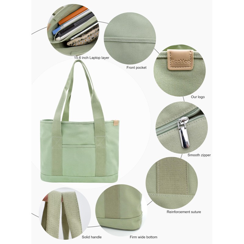Women's Medium Handbag Canvas Satchel Tote Bag Shoulder Bag Shopper