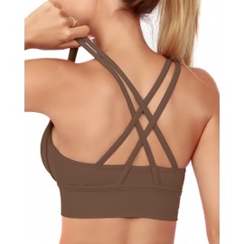 Grace Form Strappy Sports Bra for Women Padded Push Up Sports Bra Athletic Running Sports Bra Workout Bra Yoga Bra