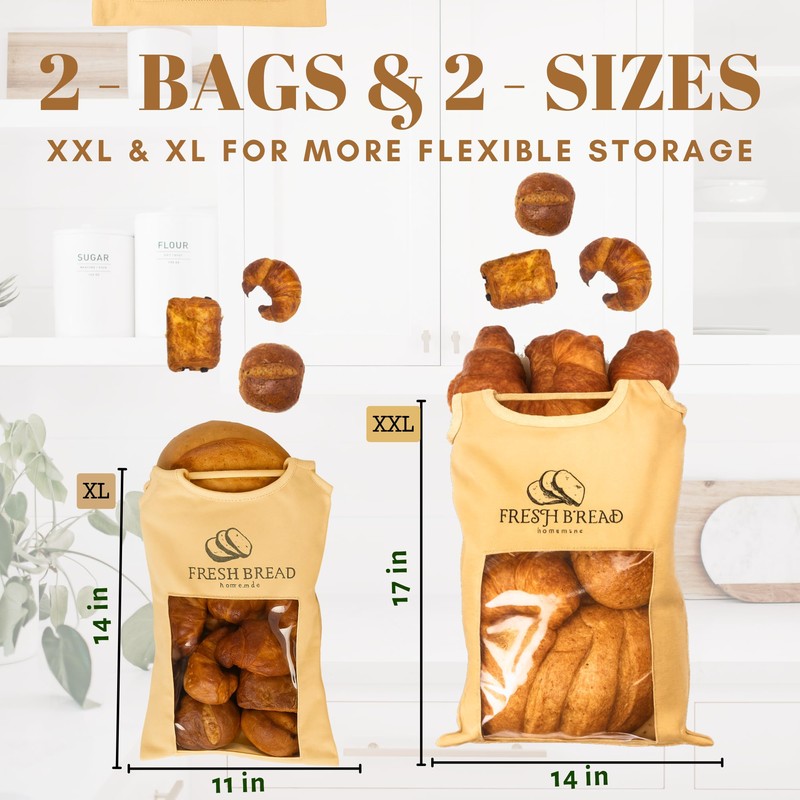 Reusable Linen Bread Bags for Homemade & Sourdough Bread –