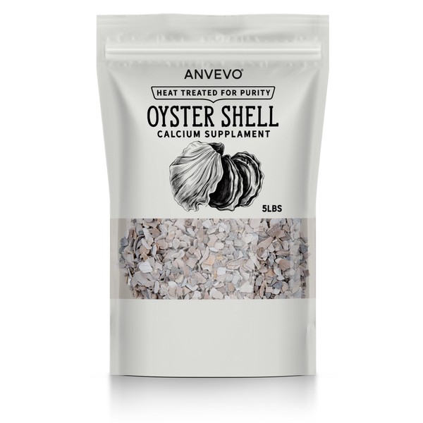 ANVEVO Flaked Oyster Shell Calcium Supplement for Chickens Ducks to